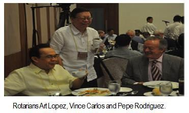 Rotarians Art Lopez, Vince Carlos and Pepe Rodriguez.