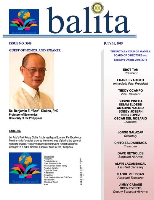 Cover of Balita issue 3609