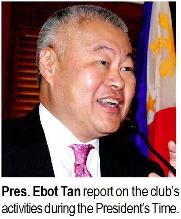 Pres. Ebot Tan report on the club's activities during the President's Time.