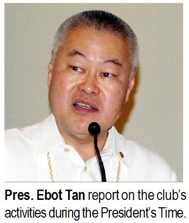 Pres. Ebot Tan report on the club's activities during the President's Time.
