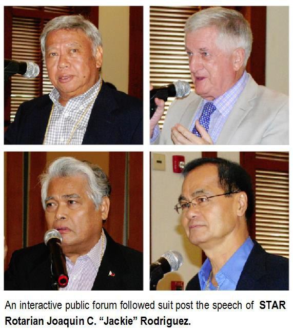 An interactive public forum followed suit post the speech of STAR Rotarian Joaquin C. "Jackie" Rodriguez.