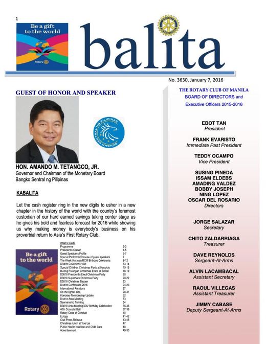 Cover of Balita issue 3630