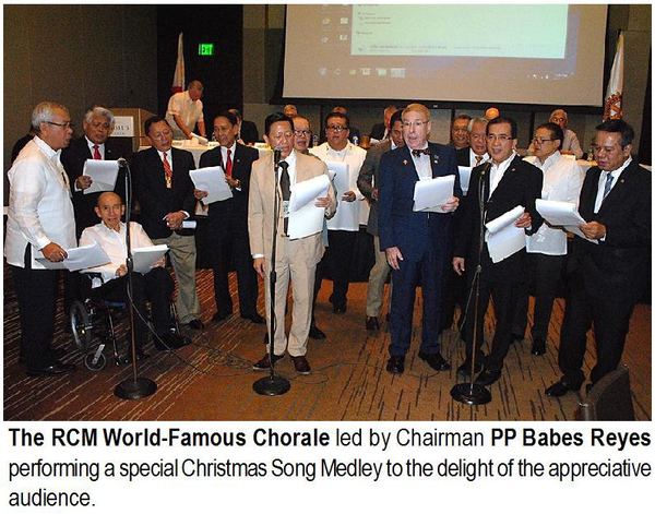 The RCM World-Famous Chorale led by Chairman PP Babes Reyes performing a special Christmas Song Medley to the delight of the appreciative audience.
