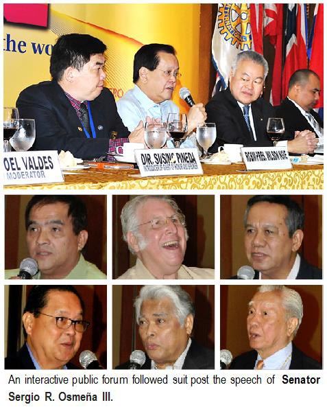 An interactive public forum followed suit post the speech of Senator Sergio R. Osmeña III.