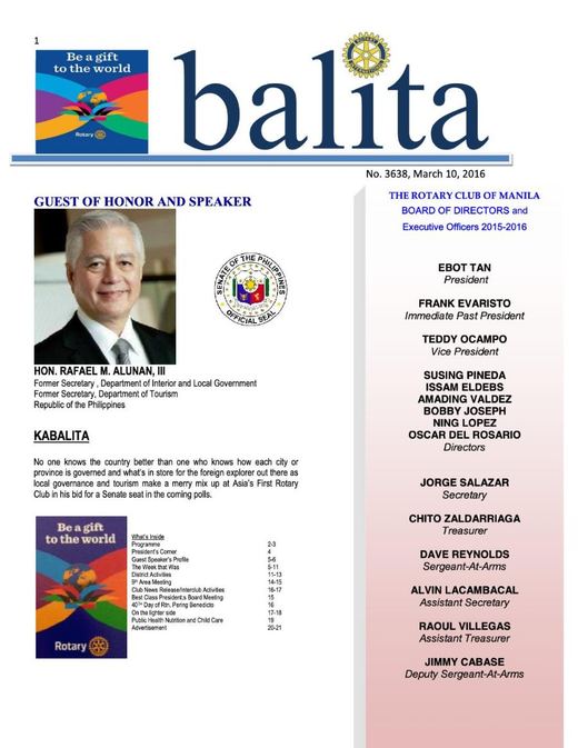 Cover of Balita issue 3638