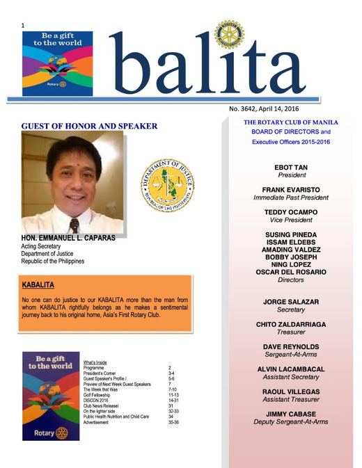 Cover of Balita issue 3642