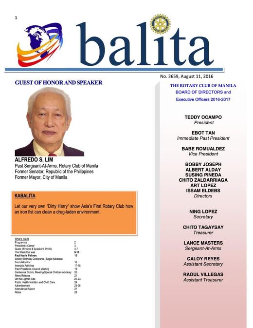 Cover of Balita issue 3659
