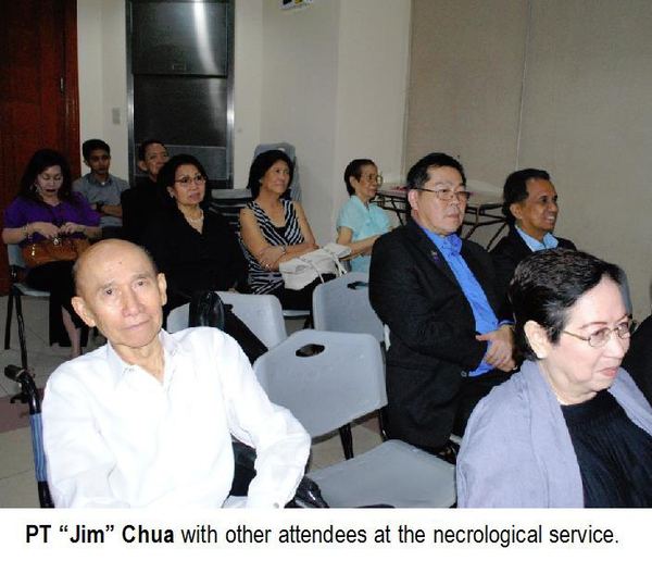 PT “Jim” Chua with other attendees at the necrological service.