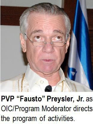 PVP "Fausto" Preysler, Jr. as OIC/Program Moderator directs the program of activities.