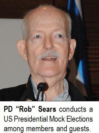 PD "Rob" Sears conducts a US Presidential Mock Elections among members and guests.