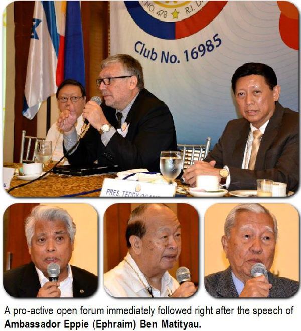 A pro-active open forum immediately followed right after the speech of Ambassador Eppie (Ephraim) Ben Matityau.