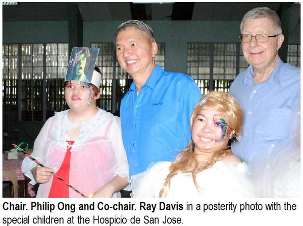 Chair. Philip Ong and Co-chair. Ray Davis in a posterity photo with the special children at the Hospicio de San Jose.