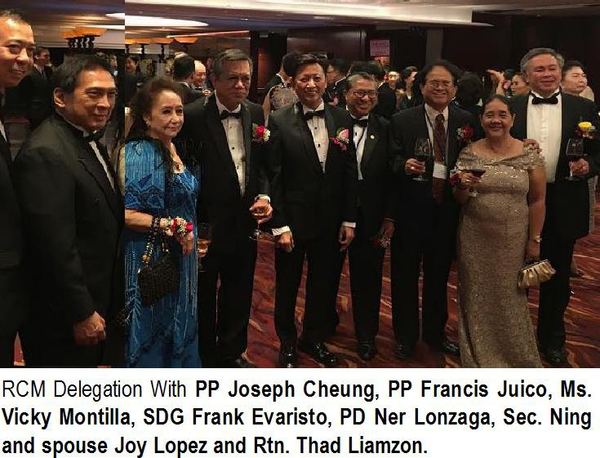 RCM Delegation With PP Joseph Cheung, PP Francis Juico, Ms. Vicky Montilla, SDG Frank Evaristo, PD Ner Lonzaga, Sec. Ning and spouse Joy Lopez and Rtn. Thad Liamzon.
