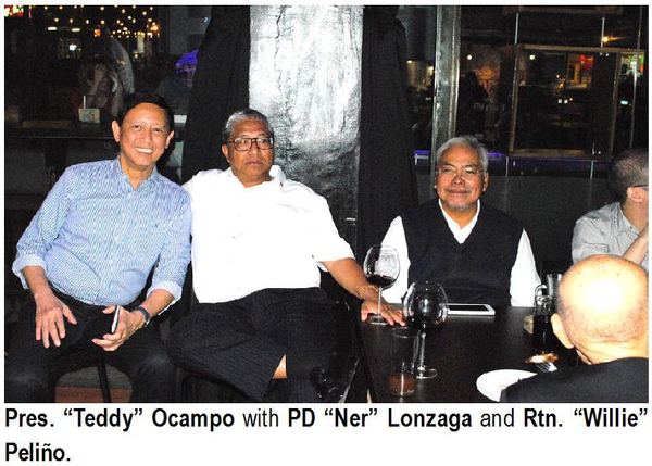 Pres. “Teddy” Ocampo with PD “Ner” Lonzaga and Rtn. “Willie” Pelifio.