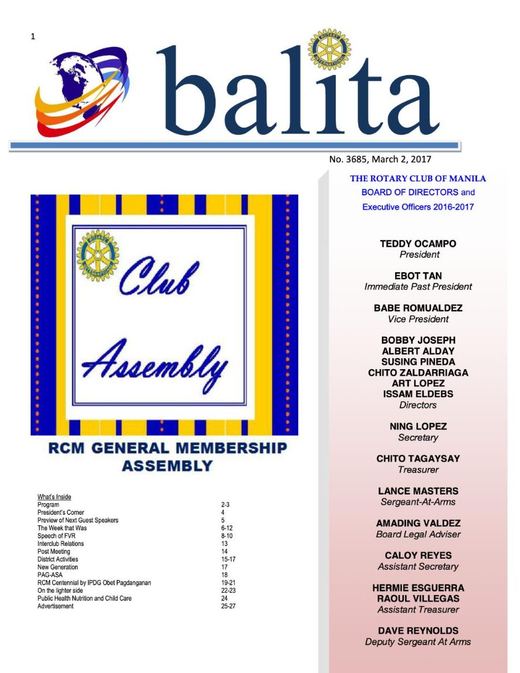 Cover of Balita issue 3685
