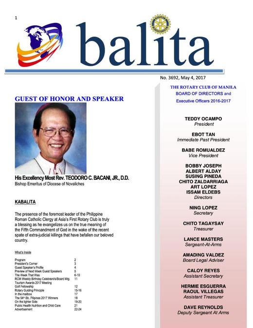 Cover of Balita issue 3692