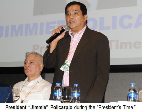 President “Jimmie” Policarpio during the “President's Time.”