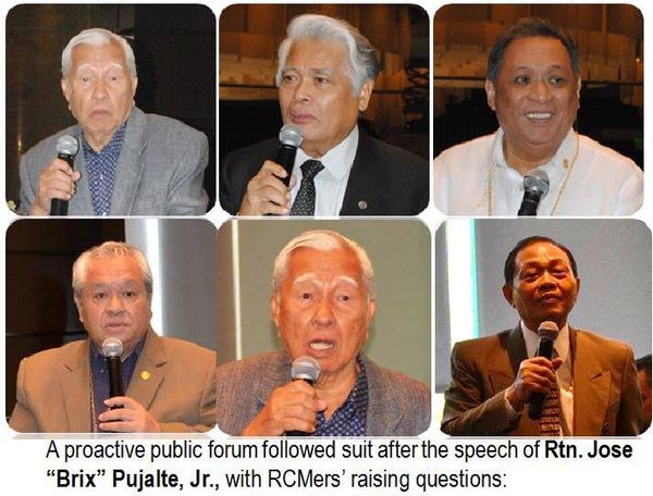 A proactive public forum followed suit after the speech of Rtn. Jose "Brix" Pujalte, Jr., with RCMers' raising questions:
