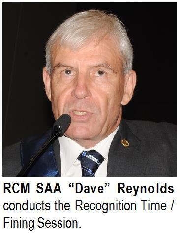 RCM SAA “Dave” Reynolds conducts the Recognition Time / Fining Session.