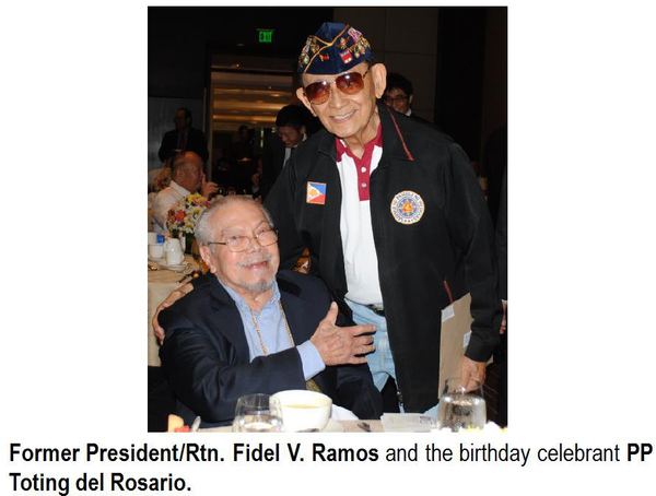 Former President/Rtn. Fidel V. Ramos and the birthday celebrant PP Toting del Rosario.