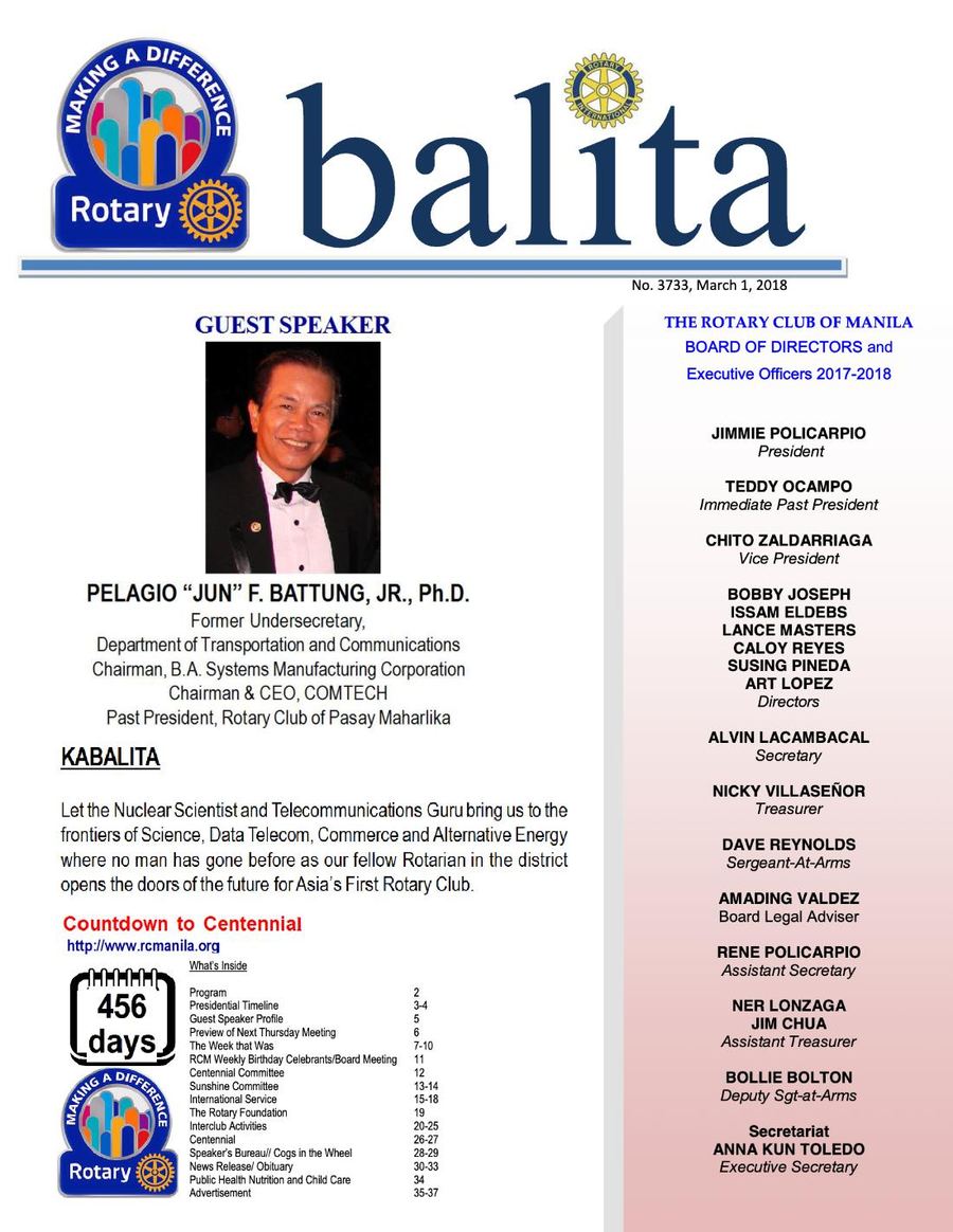Balita issue 3733, PDF page 1
