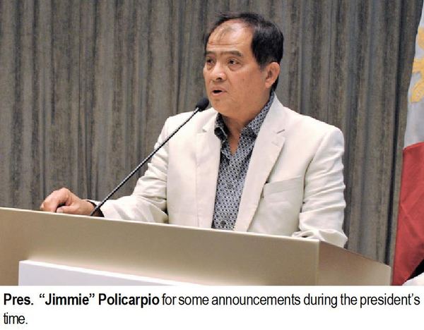 Pres. “Jimmie” Policarpio for some announcements during the president's time.