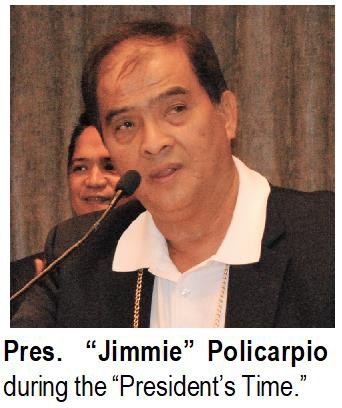 Pres. “Jimmie” Policarpio during the “President's Time.”