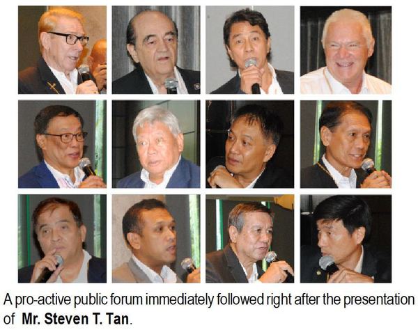 A pro-active public forum immediately followed right after the presentation of Mr. Steven T. Tan.