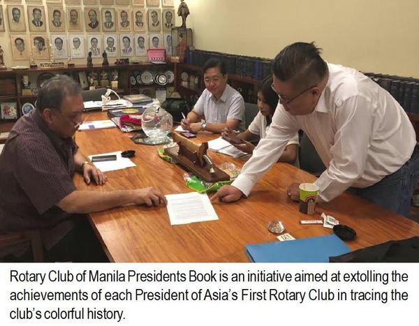 Rotary Club of Manila Presidents Book is an initiative aimed at extolling the achievements of each President of Asia's First Rotary Club in tracing the club's colorful history.