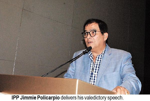 IPP Jimmie Policarpio delivers his valedictory speech.