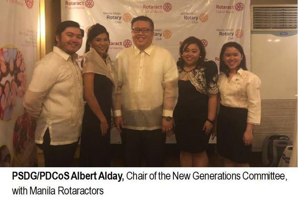 PSDG/PDCoS Albert Alday, Chair of the New Generations Committee, with Manila Rotaractors.