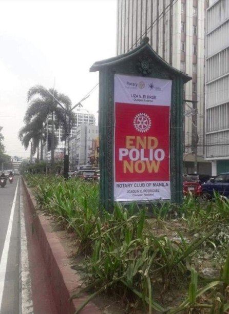 End Polio Now banner on Roxas Boulevard