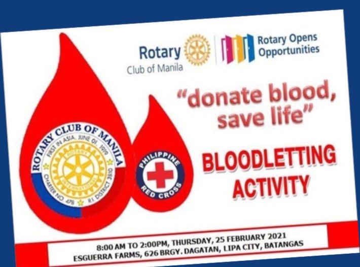 Rotary Club of Manila Holds “Donate Blood, Save Life” Bloodletting Activity in Celebration of World Rotary Day