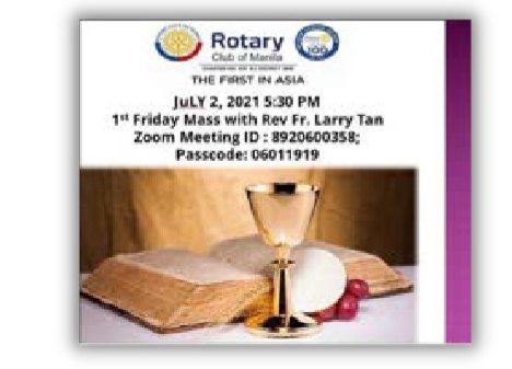 Manila Rotarians Attend First Friday Mass for the Month of July