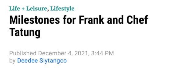 PP Frank Evaristo Turns A Milestone 80