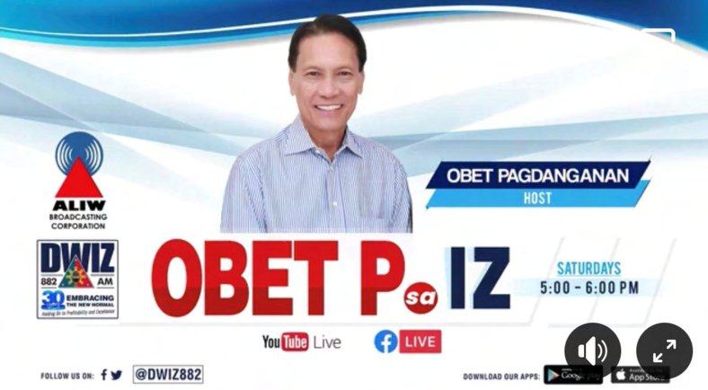 RCManila Foundation, Inc. Chairman and Rotary Club of Manila PE/PVP Hermie Esguerra Interviewed by PDG Obet Pagdanganan on OBET P Sa IZ Program of DWIZ Regarding the RCManila Foundation, Inc.