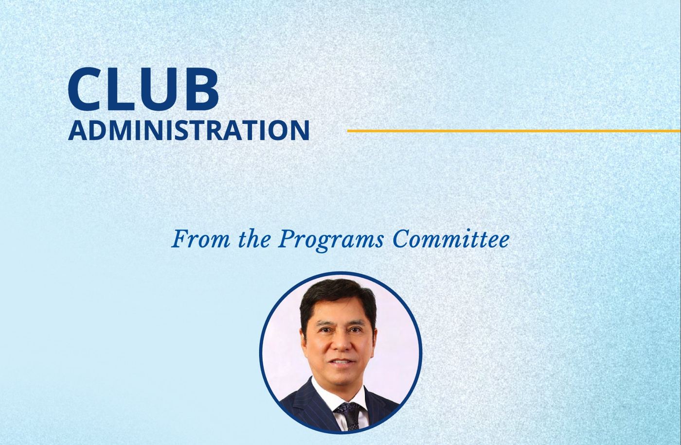 From the Programs Committee