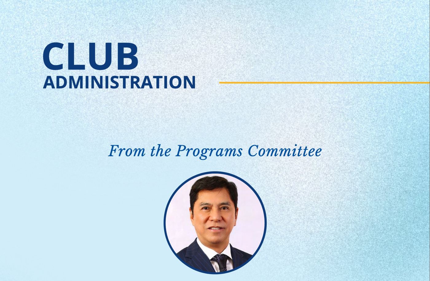 From the Programs Committee