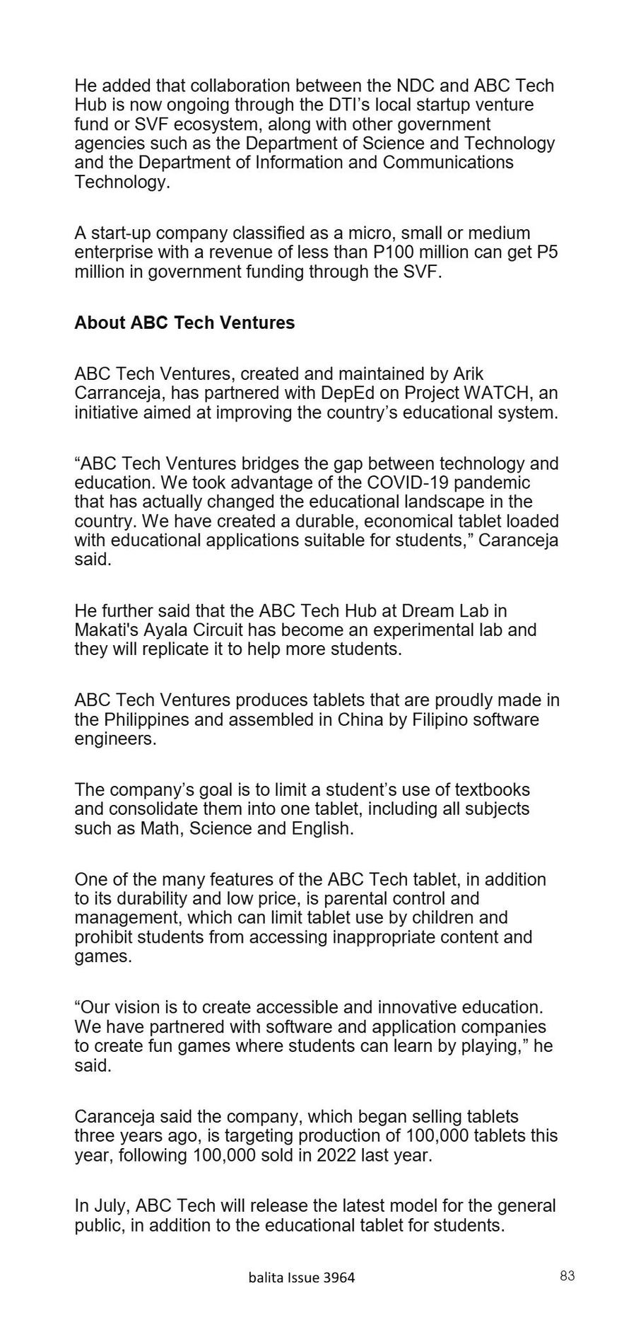Balita issue 3963, PDF page 85