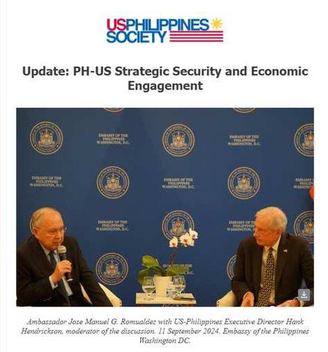 Ambassador Romualdez Briefs on Philippines-U.S. Strategic Engagement
