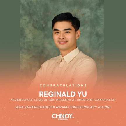 PVP Reggie Yu Honored with the Prestigious Xavier-Kuangchi Award for Exemplary Alumni by His Alma Mater, Xavier School