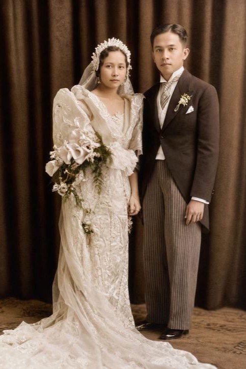 Jesus Pineda Sr. and Caridad Morente on their wedding day — a timeless portrait of love, grace, and commitment, marking the beginning of a family legacy built on faith, perseverance, and enduring devotion.