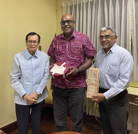 Ambassador Isikeli Mataitoga of Fiji formally confers upon Susing Pineda the title of Honorary Consul in 2014, recognizing his longstanding contributions to diplomacy, international relations, and public service.