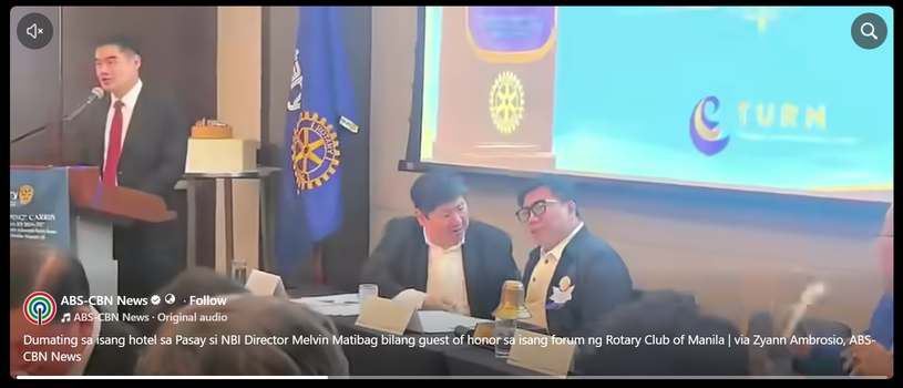 Dumating sa isang hotel sa Pasay si NBI Director Melvin Matibag bilang guest of honor sa isang forum ng Rotary Club of Manila | via Zyann Ambrosio, ABS-CBN News
