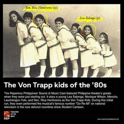 The young Risa Hontiveros as Louisa in The Sound of Music. Credit: Repertory Philippines