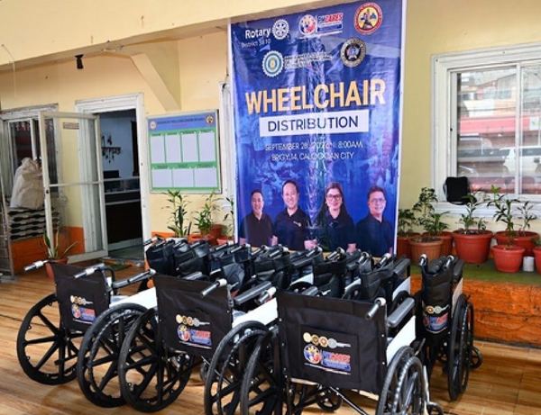 The wheelchairs for distribution