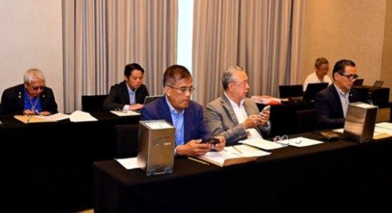 Members of the Rotary Club of Manila's COMELEC at work administering the election of the Club's leaders for Rotary Year 2027–2028. Their careful oversight helps ensure an orderly and credible process as members choose the team that will guide the Club in the year ahead.