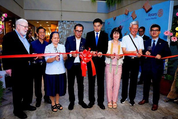 Opening doors to creativity and care. Manila Rotarians, our Hospicio de San Jose partners, and our gracious hosts for the ribbon-cutting ceremony of Beyond Limits, the fifth annual Angels of Rendu exhibition.
