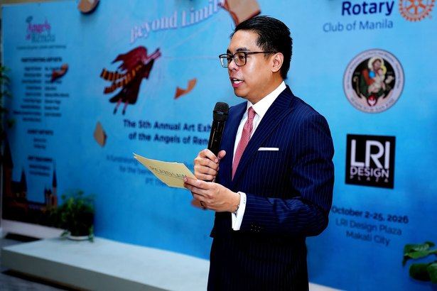STAR Rotarian Atty. Job Gesmundo guides the opening program of Beyond Limits as master of ceremonies, bringing together artists, supporters, and friends in celebration of the Angels of Rendu and their creative achievements.