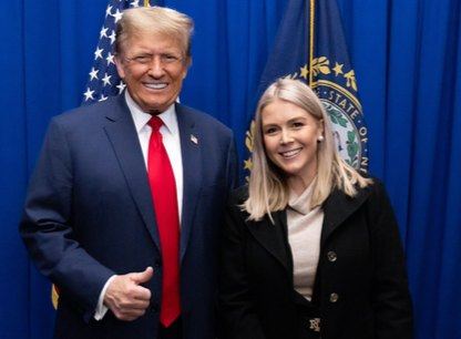 US President Donald Trump with former White House press secretary Karoline Leavitt. Credit: Fox News